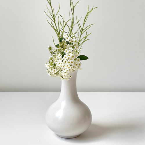 Vase weiß bauchig 14 cm