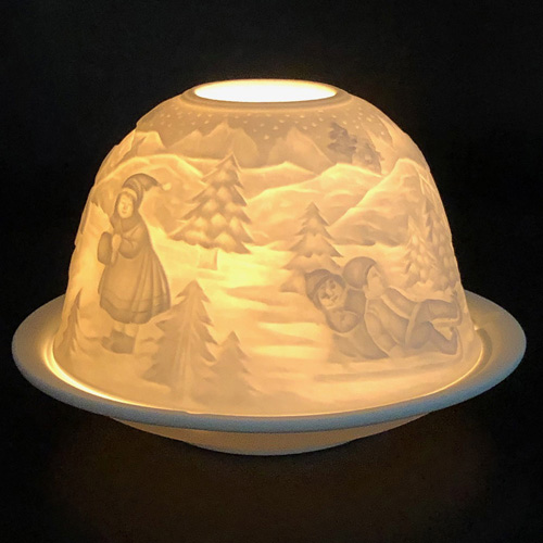 Starlight Porzellan Windlicht Winterkinder