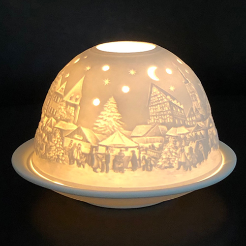 Starlight Porzellan-Windlicht Weihnachtsmarkt