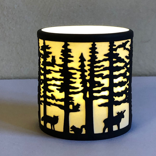 Elegance-Windlicht, Tiere im Wald, Cup