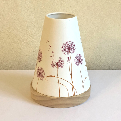 Vintage Windlicht Pusteblume rot