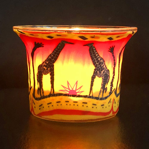 Windlicht Votiv-Glas Giraffen