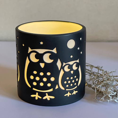 Elegance-Windlicht, Eulen, Cup