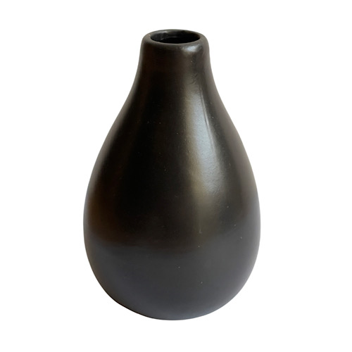 Vase black oval 11 cm